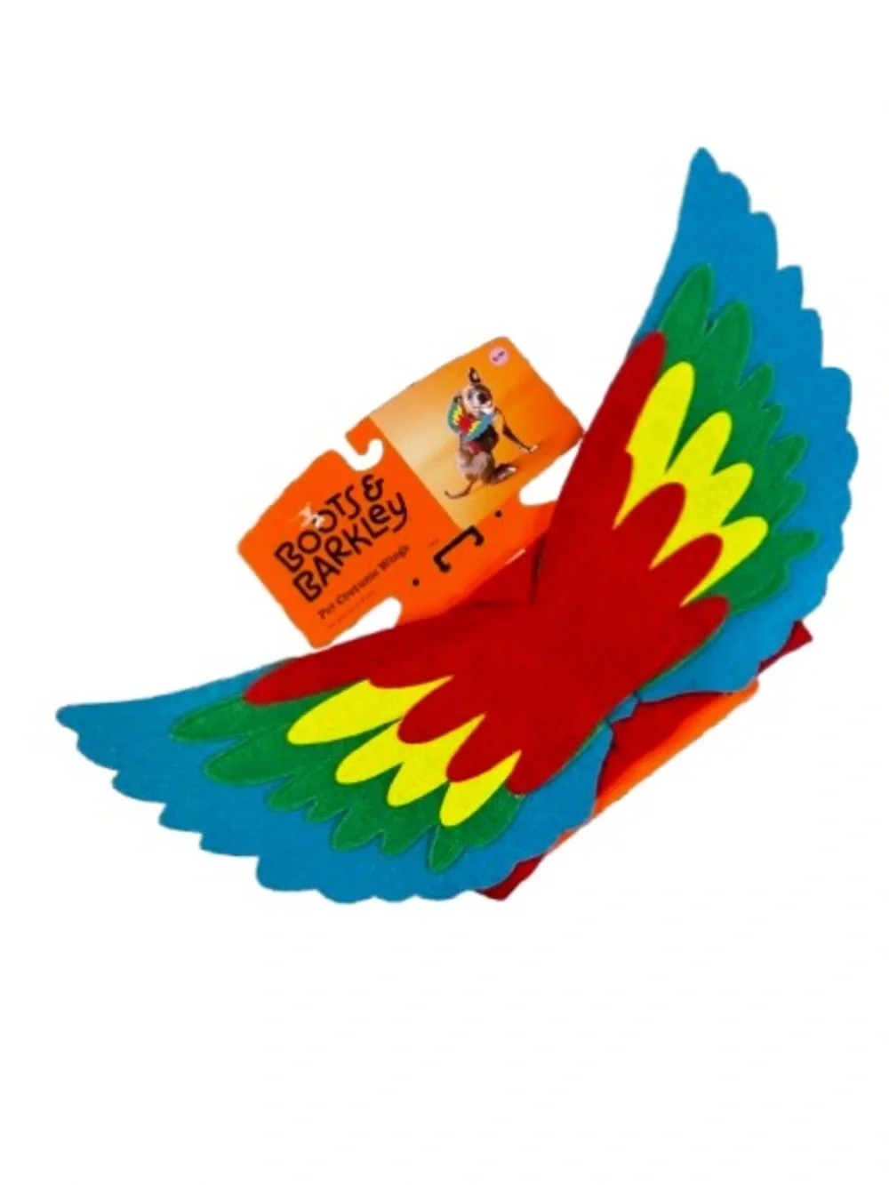 Boots & Barkley Red Harness with Multicolor Parrot Wings - S/M